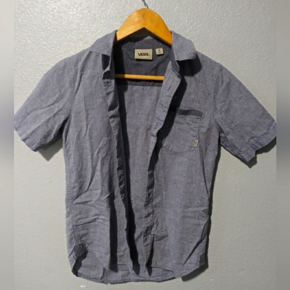 Boys Vans button down blue medium